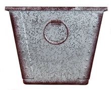 Load image into Gallery viewer, 12" Square Poly-resin garden planter flower pot in faux galvanized finish front view
