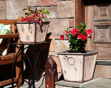 Load image into Gallery viewer, Square Rustic Faux Galvanized Garden planter